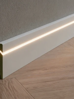 Polistirola grīdlīste LED lentei, 2400x100x19mm